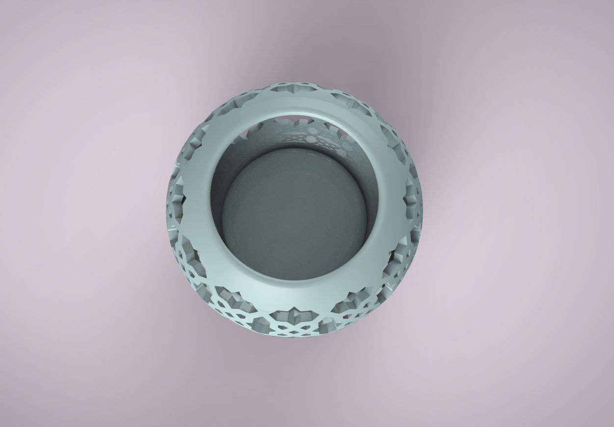 candlestick vase with intricate pattern 3D print model_1