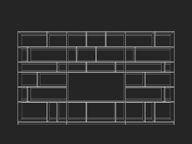 B and B Bookcase 3D model_1