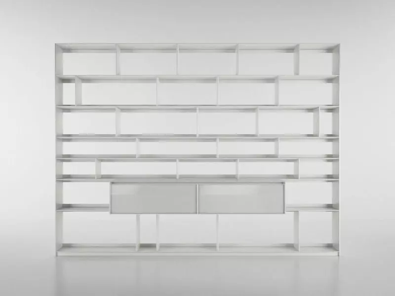 B and B bookcase 11 with books 3D model_0