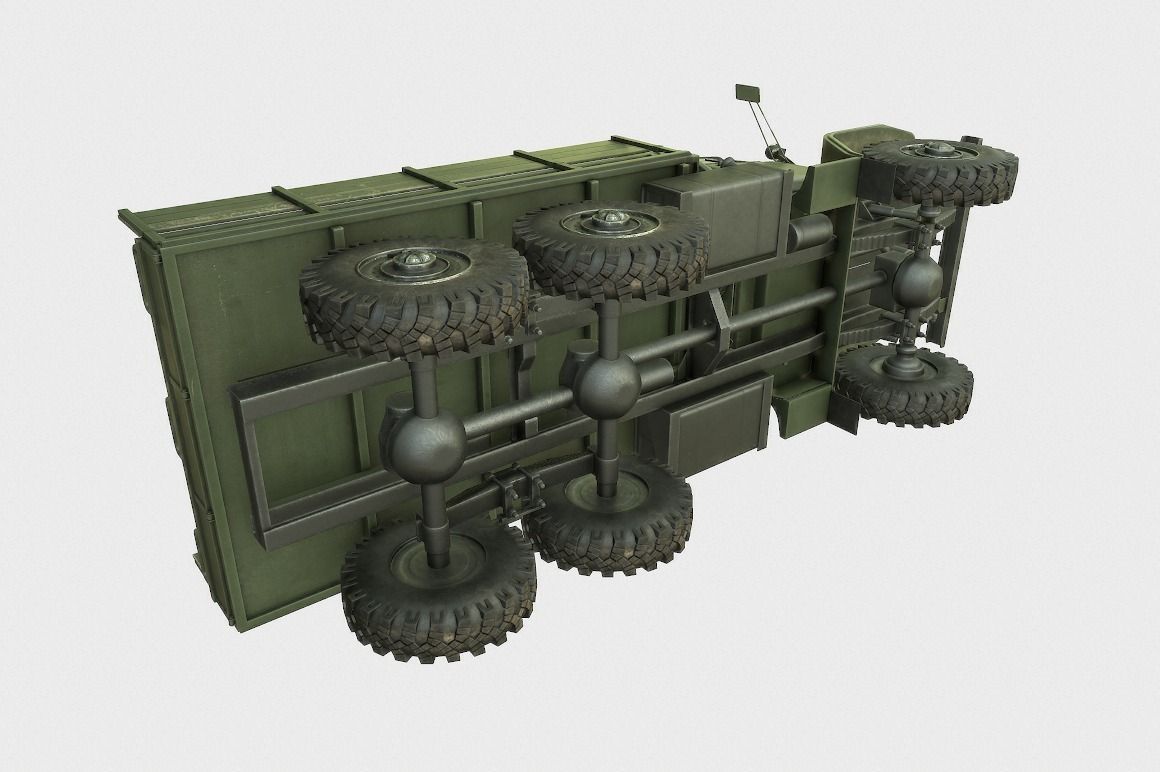 Ural 375 Truck Low-poly 3D model_4