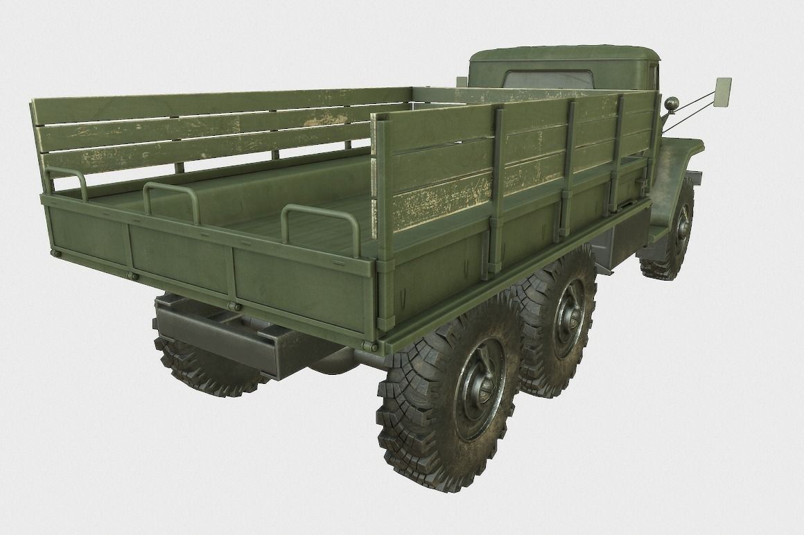 Ural 375 Truck Low-poly 3D model_5