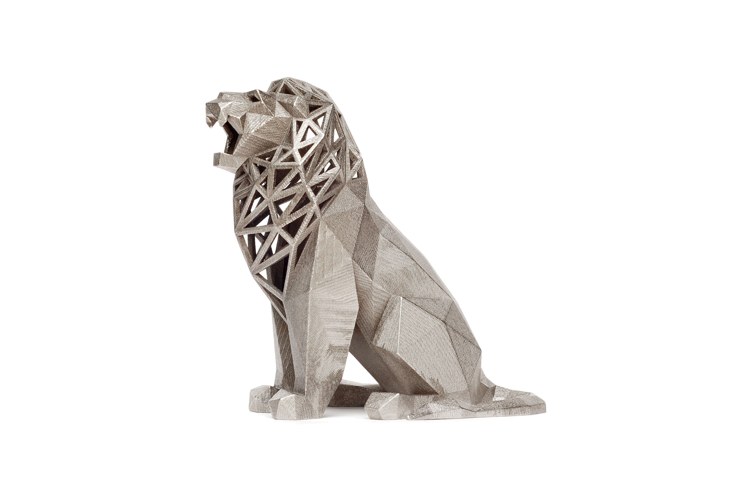 Low Poly Lion golden sculpture Low-poly 3D model_3