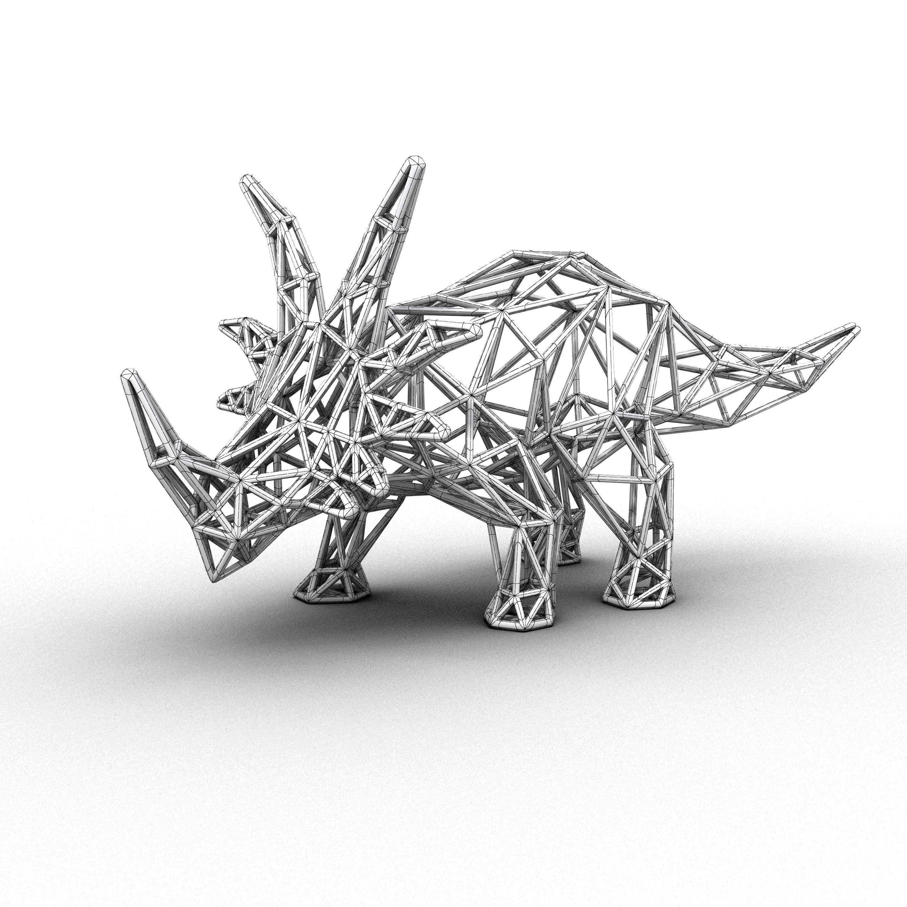 Styracosaurus Structural Frame Low-poly 3D model_6