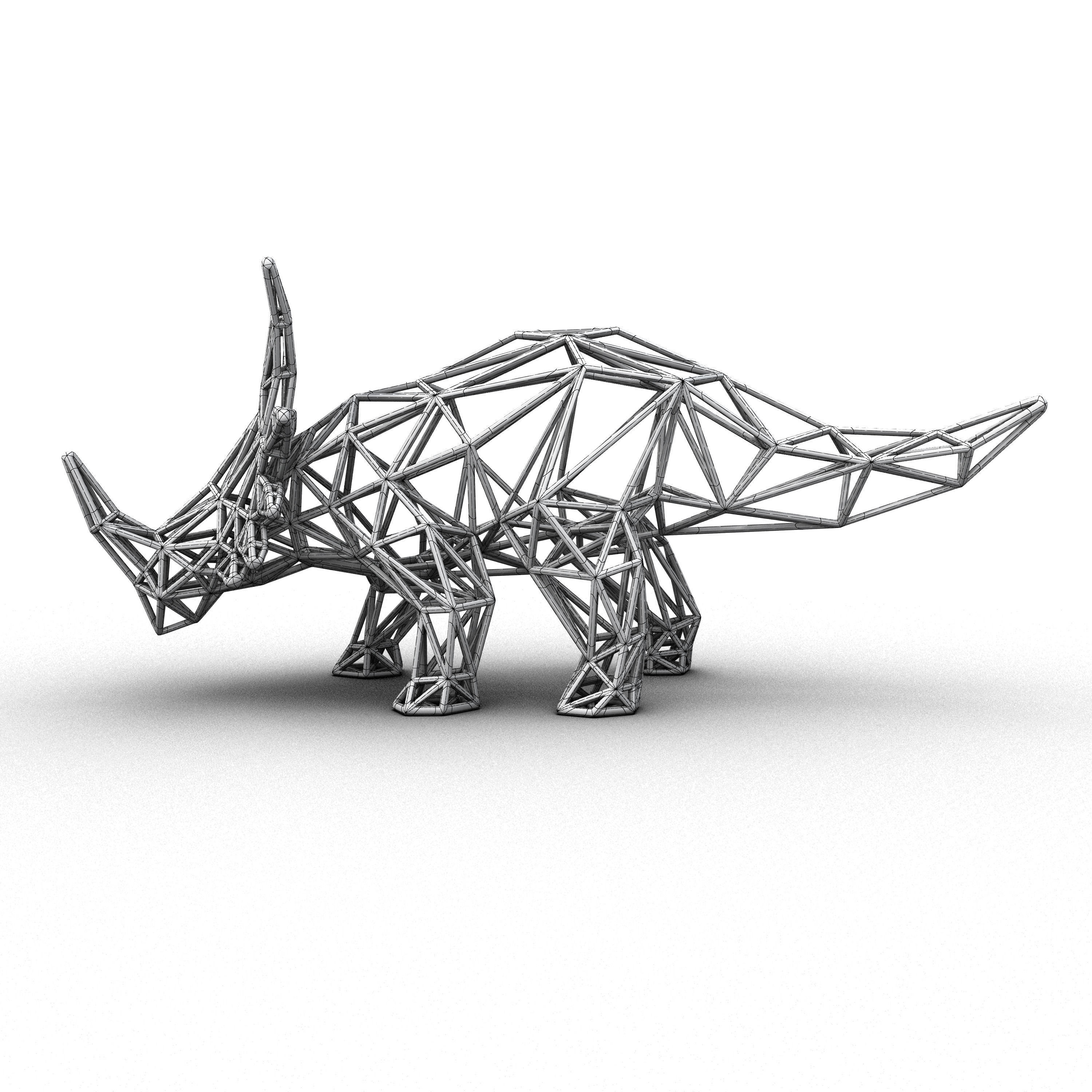Styracosaurus Structural Frame Low-poly 3D model_5