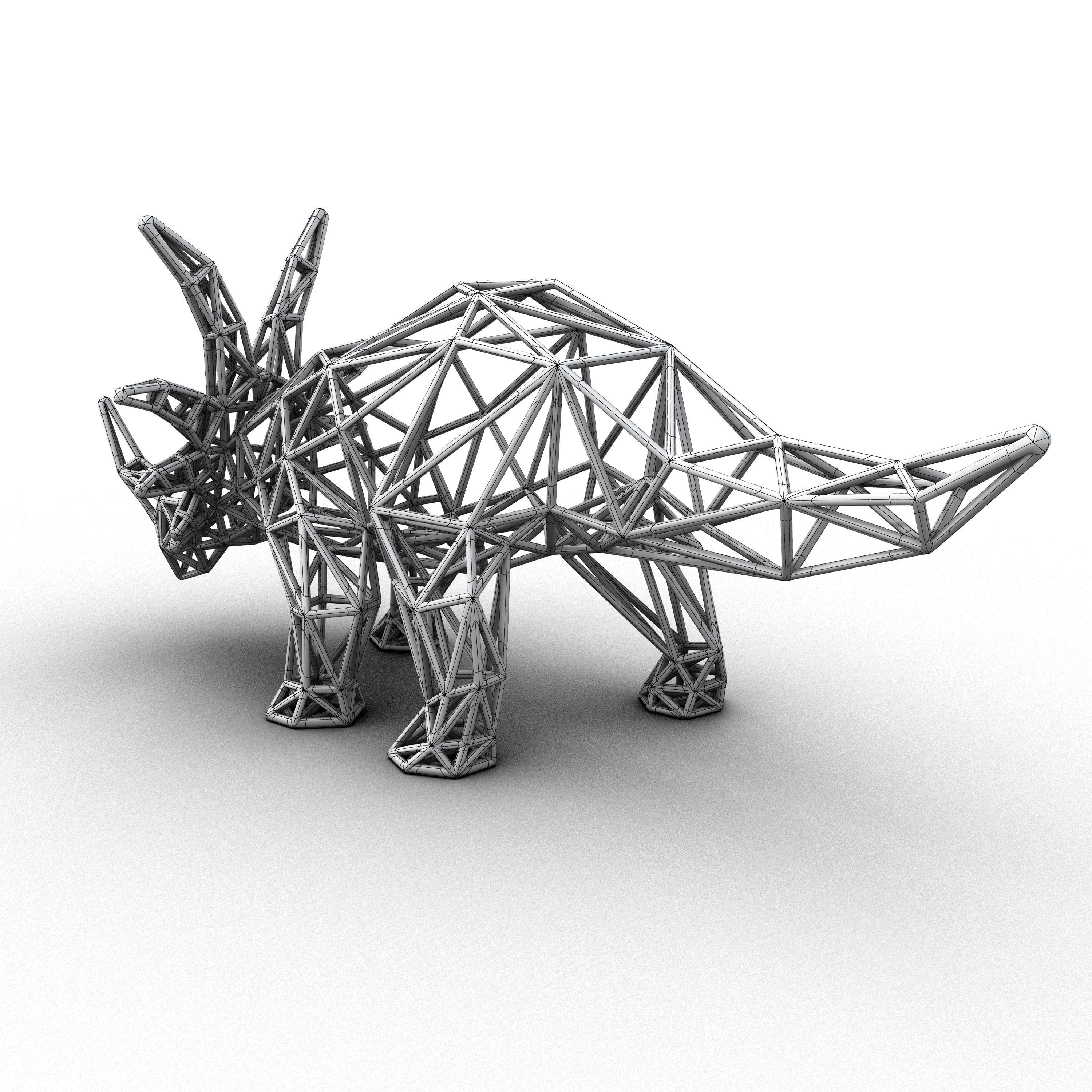 Styracosaurus Structural Frame Low-poly 3D model_7