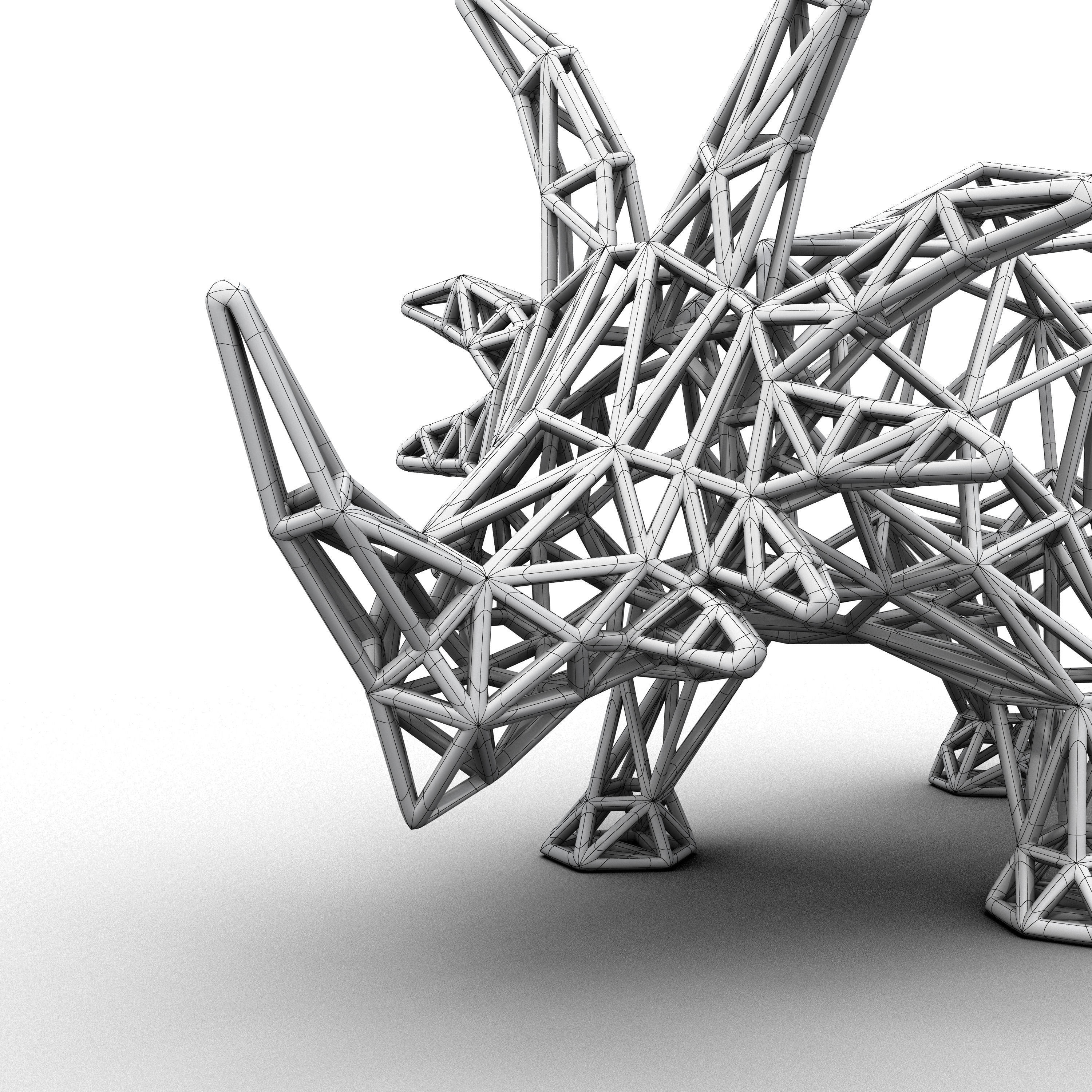 Styracosaurus Structural Frame Low-poly 3D model_9