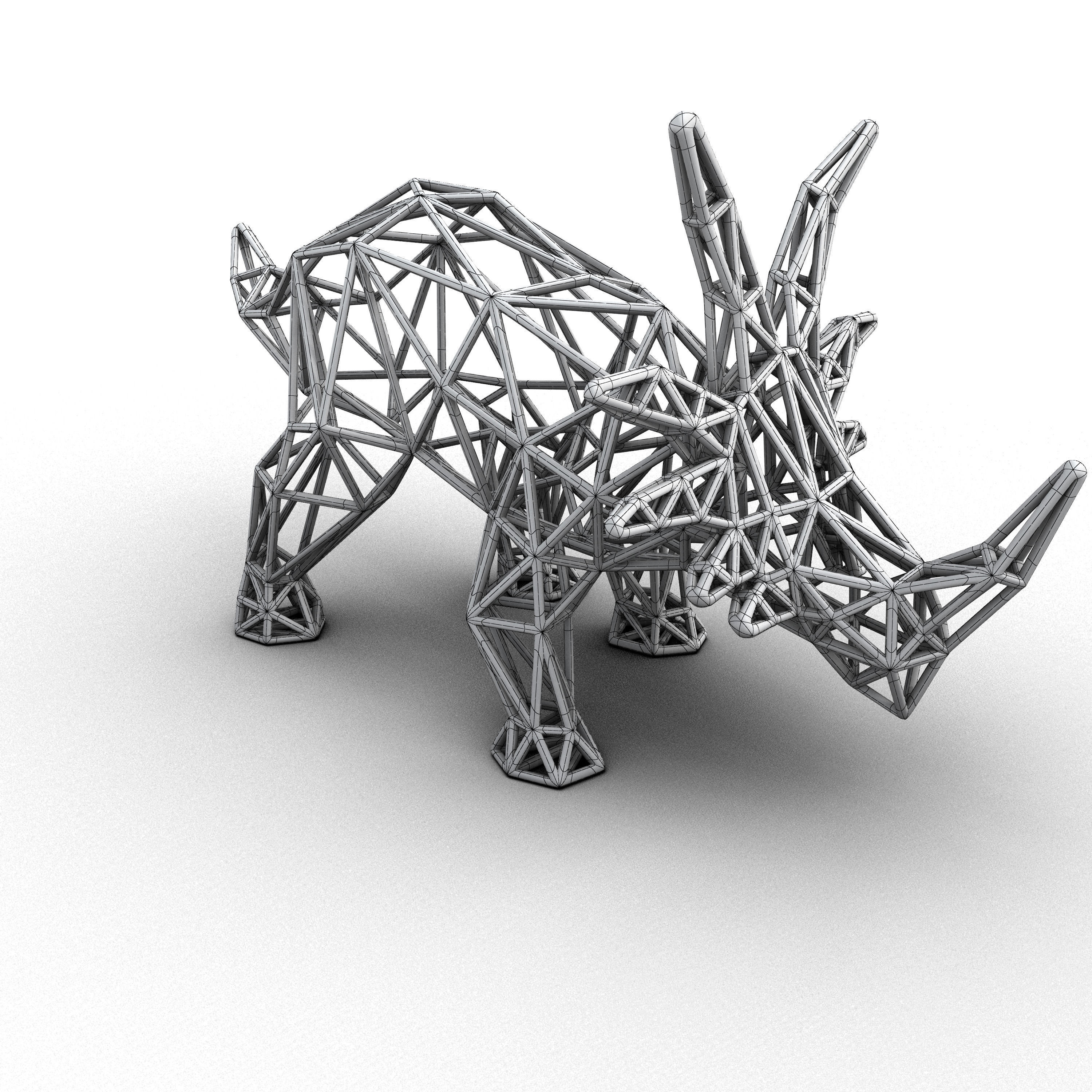 Styracosaurus Structural Frame Low-poly 3D model_8