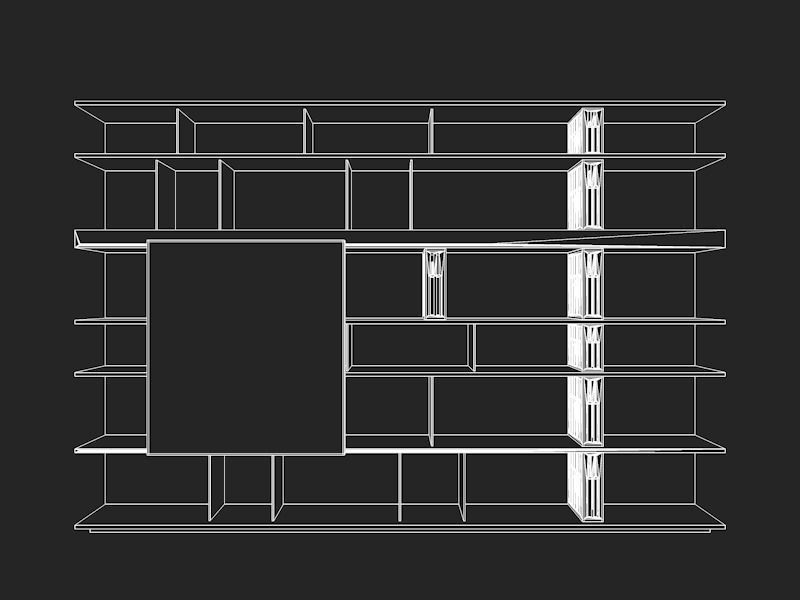 Molteni Sequence 1 with books -300x200x40 45 cm N04 in M4D Vol11 3D model_4