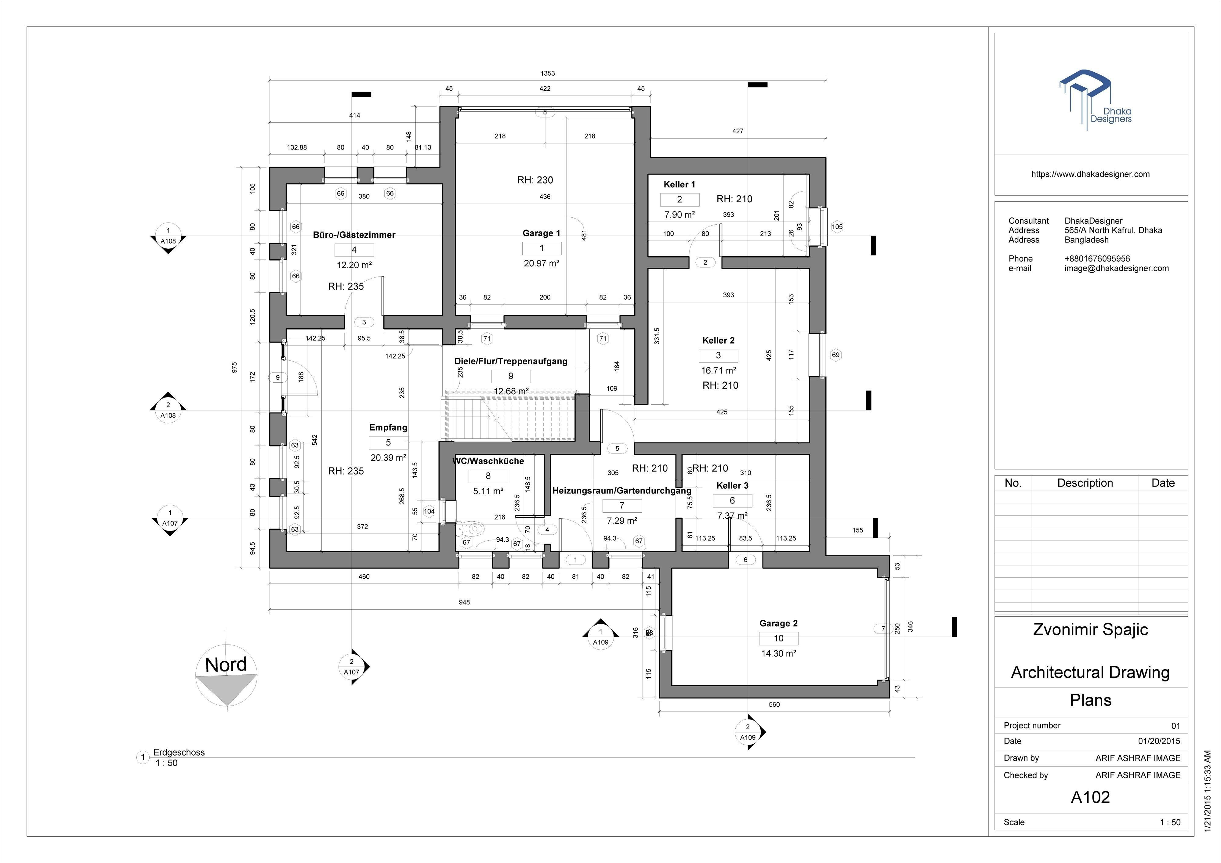Architectural Drawing in Revit  Free 3D model_1