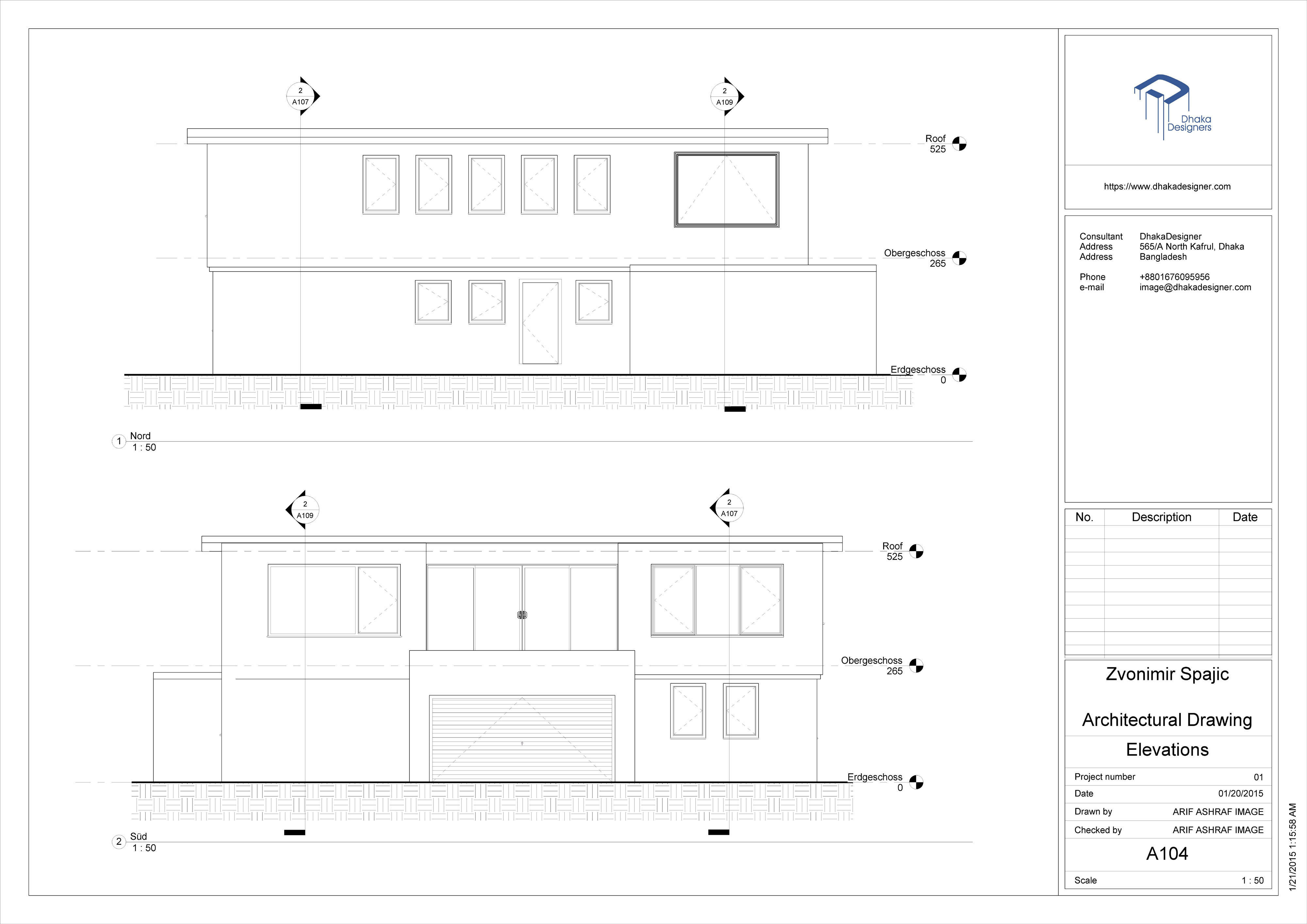 Architectural Drawing in Revit  Free 3D model_2