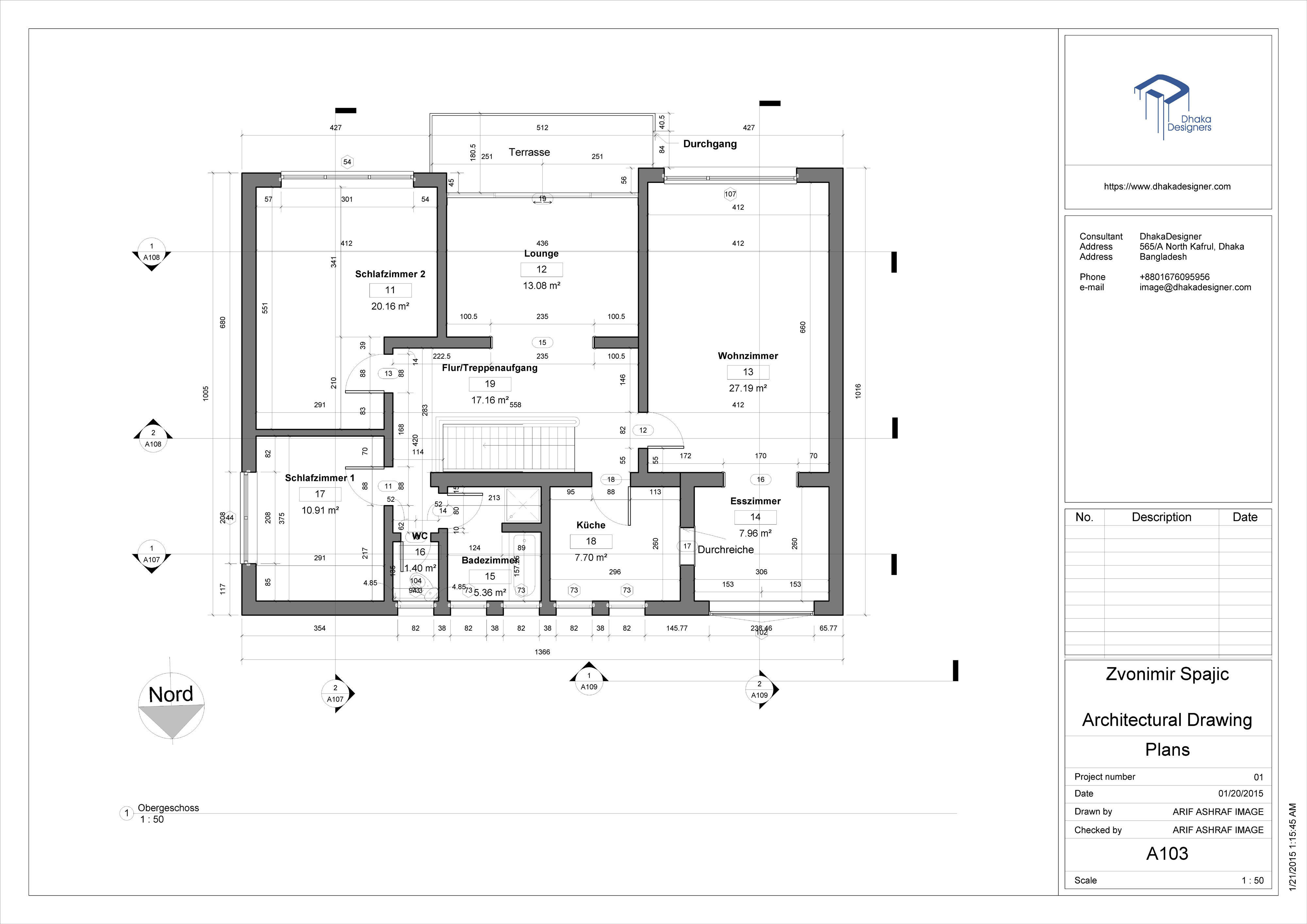 Architectural Drawing in Revit  Free 3D model_3