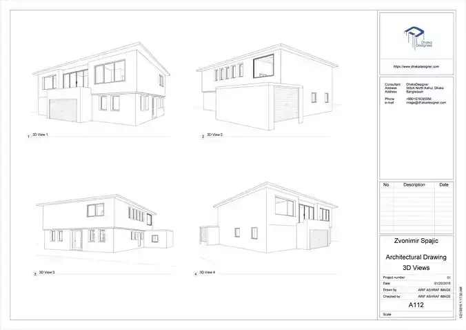 Architectural Drawing in Revit  Free 3D model