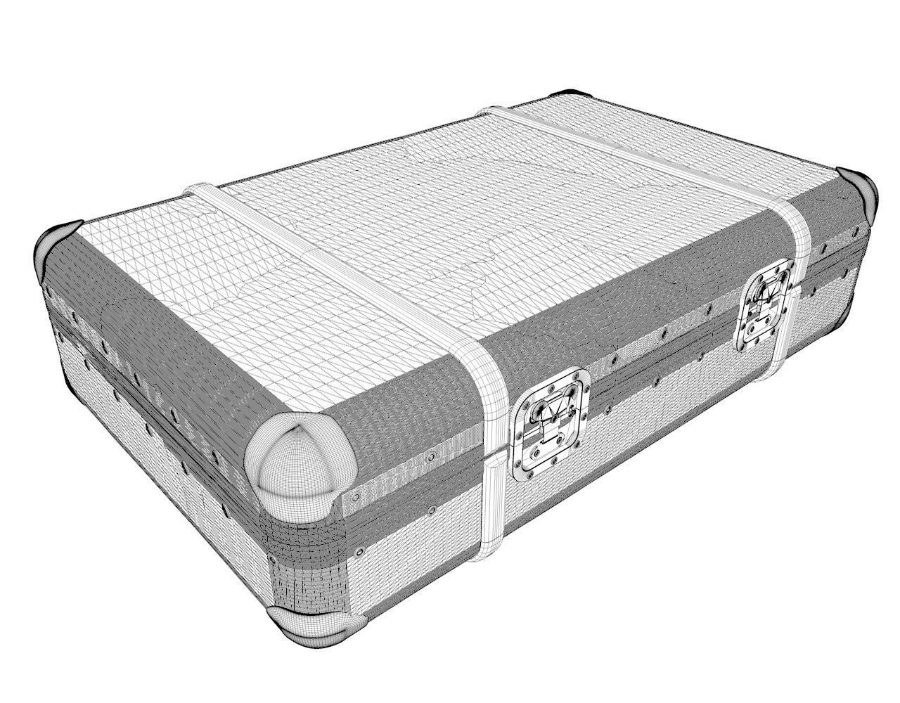 Vintage Old Suitcase 3D model_4
