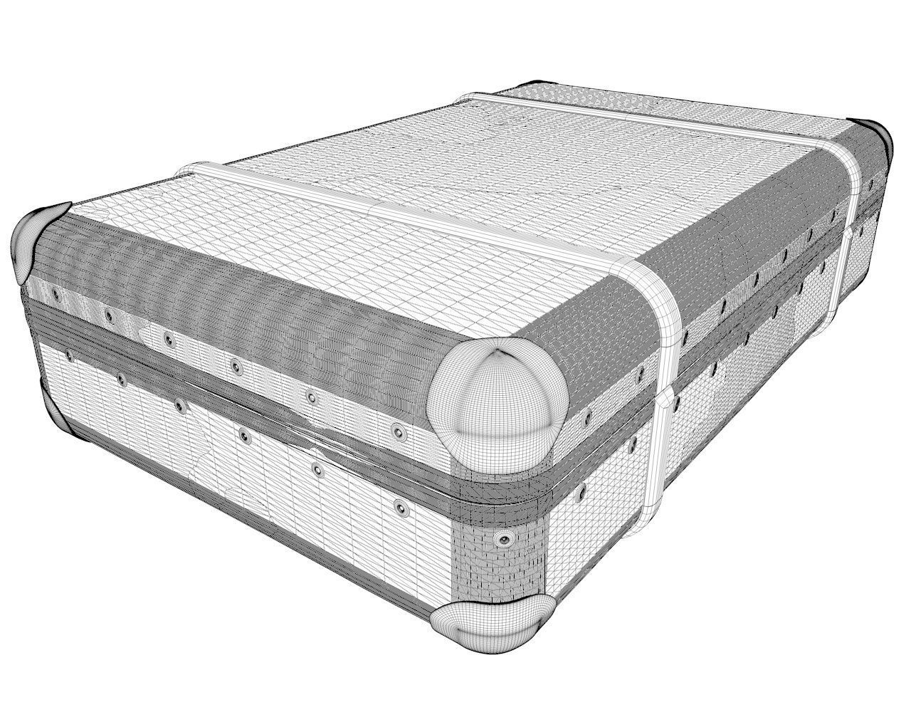 Vintage Old Suitcase 3D model_3