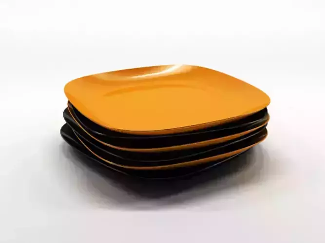 Plate model stack of orange and plates