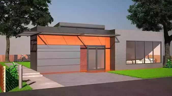 Shipping Container Home Free 3D model