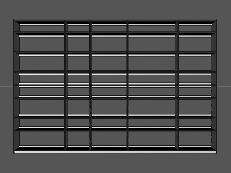 B and B bookcase 30 with books 3D model_4
