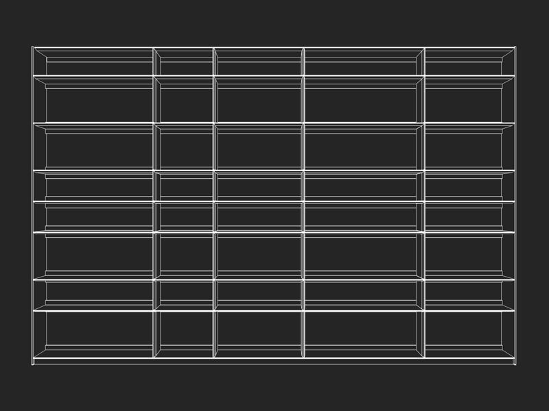 B and B bookcase 30 with books 3D model_6