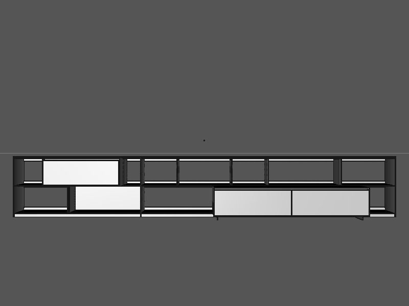 B and B bookcase 9 with books 3D model_1