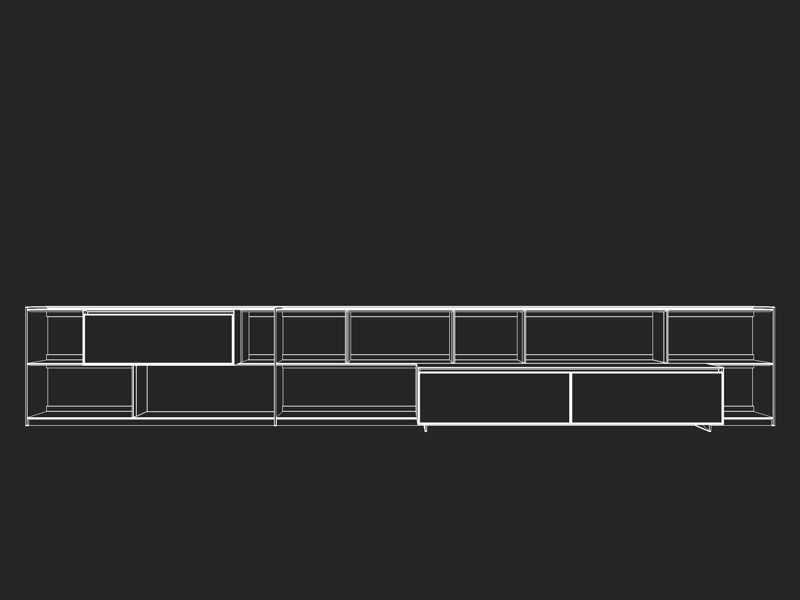 B and B bookcase 9 with books 3D model_4