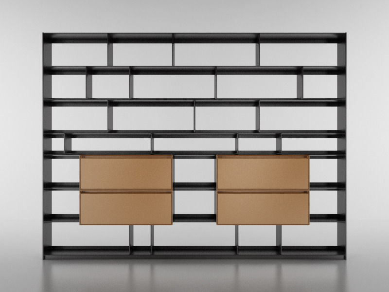 B and B bookcase 29 with books  3D model_2