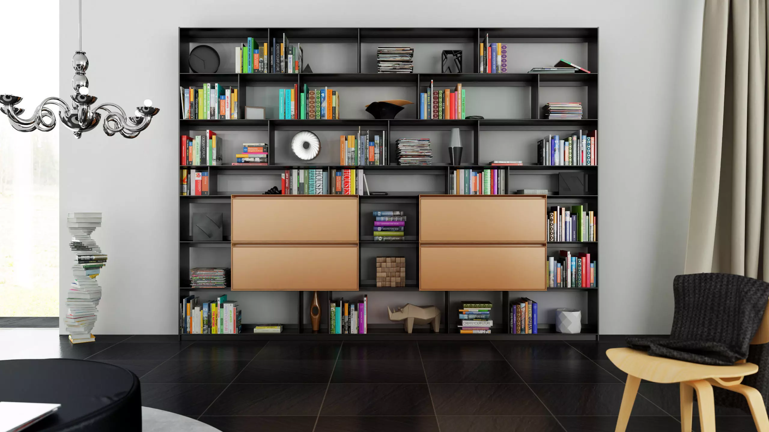B and B bookcase 29 with books  3D model_0
