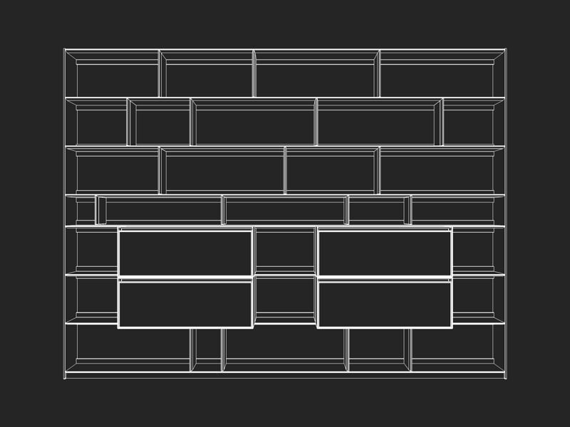 B and B bookcase 29 with books  3D model_5