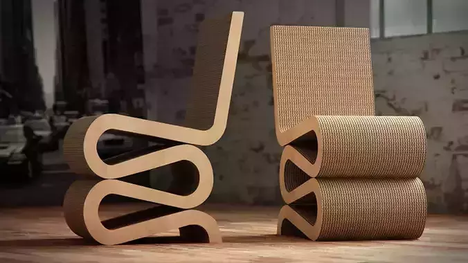 Vitra Wiggle side chair 1  3D model