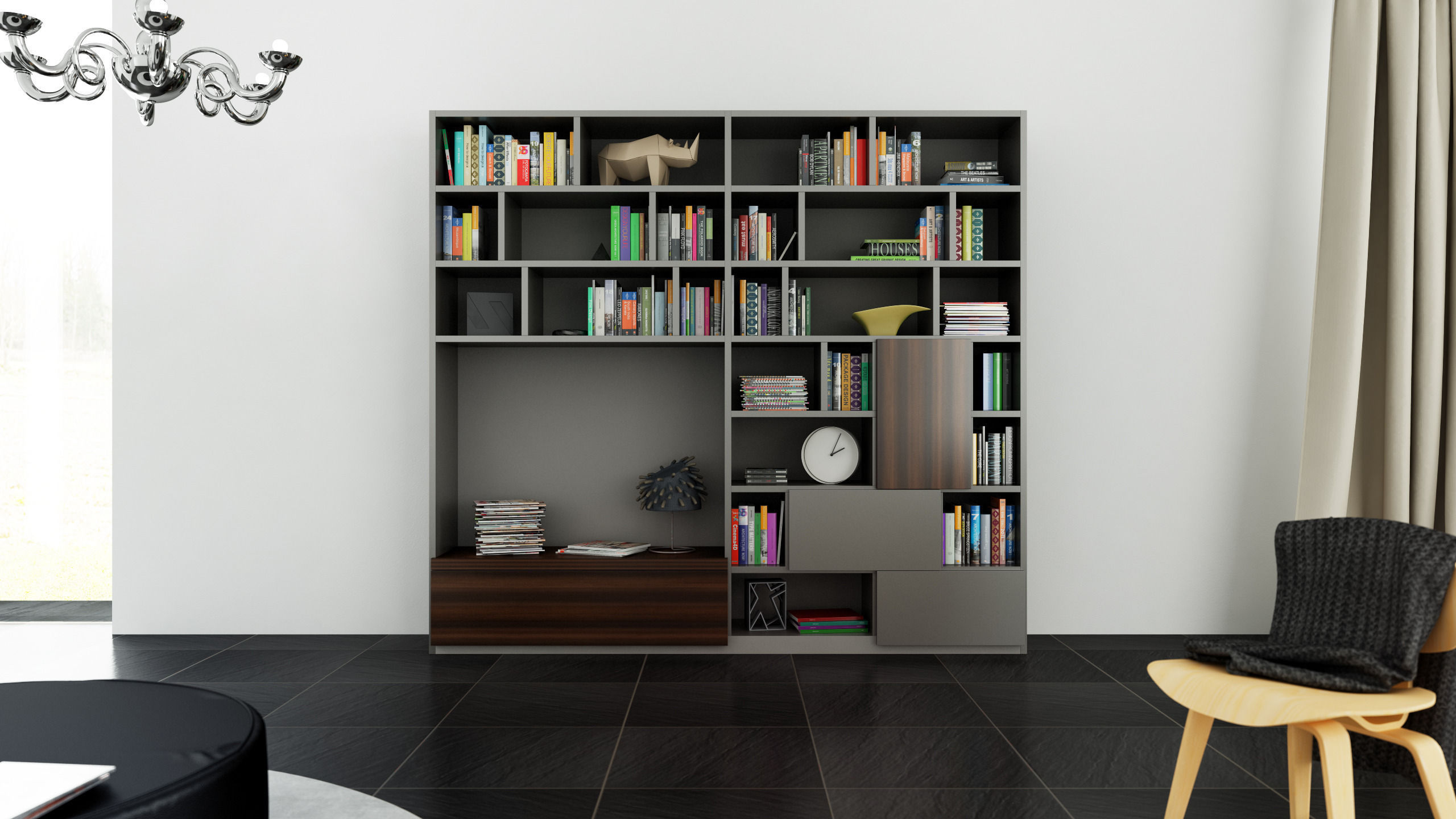 Molteni 505 2 with books 3D model_2