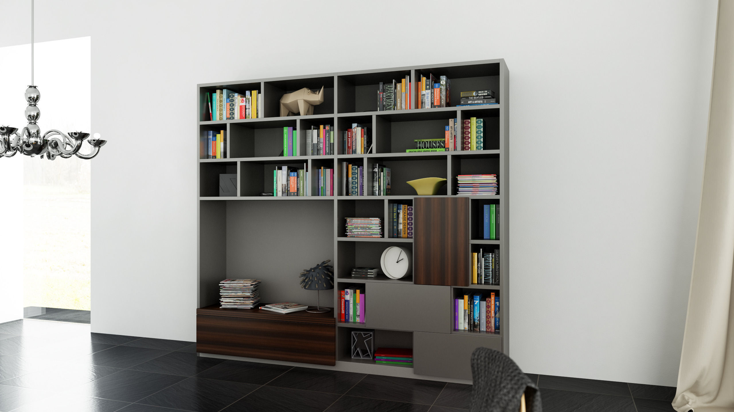 Molteni 505 2 with books 3D model_1