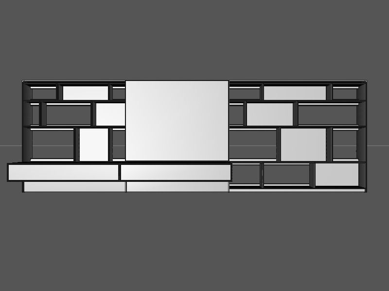 B and B bookcase 2 with books  3D model_6