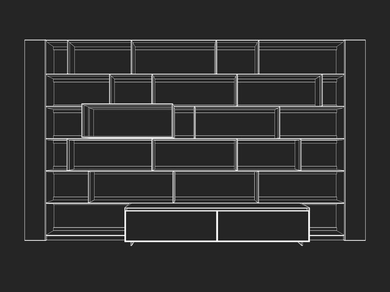 B and B bookcase 31 with books  3D model_5