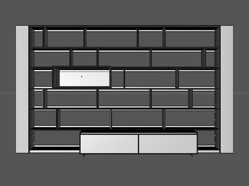 B and B bookcase 31 with books  3D model_3