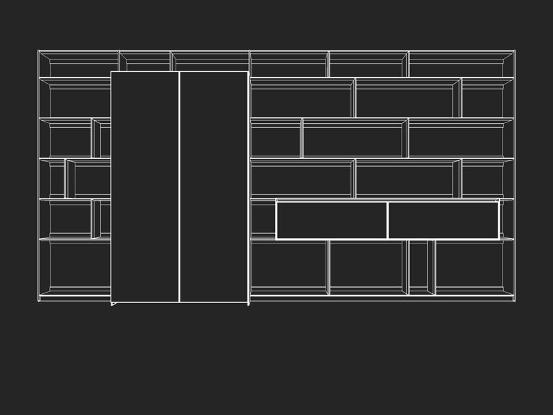 B and B bookcase 18 with books 3D model_6