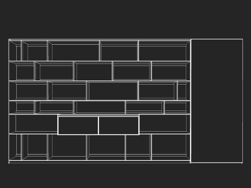 B and B Bookcase 3D model_3
