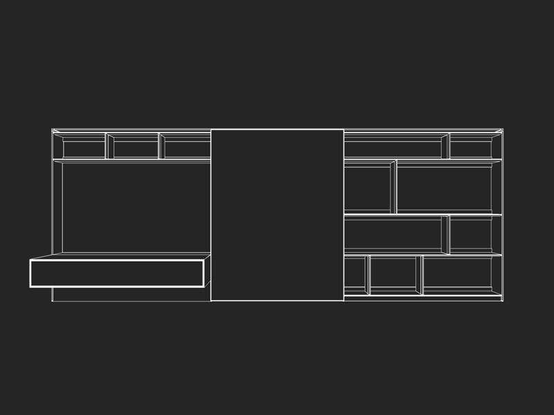 B and B Bookcase 3D model_4