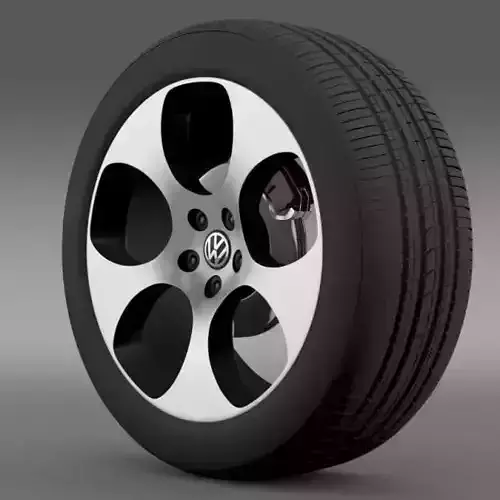 VW Polo GTI 2011 wheel 3D model