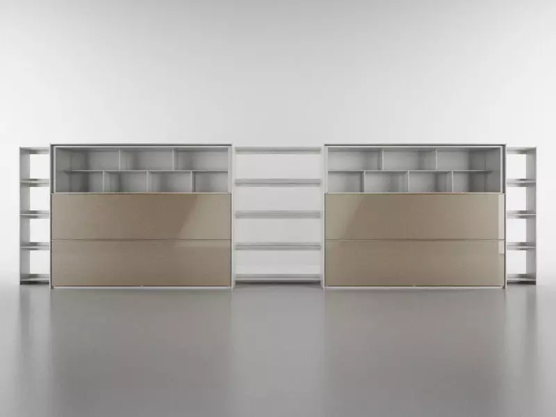 B and B bookcase 4 with books 3D model_0