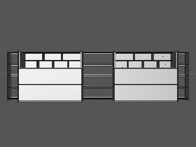 B and B bookcase 4 with books 3D model_6