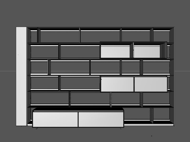 B and B bookcase 28 with books   3D model_2