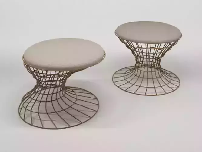 Chair pair of wire stools