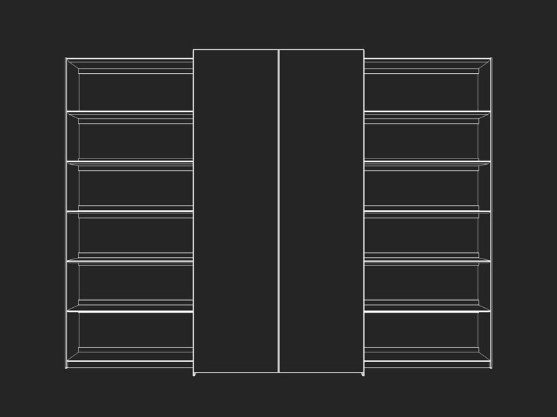 B and B bookcase 6 with books   3D model_2