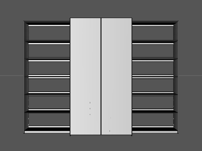 B and B bookcase 6 with books   3D model_3