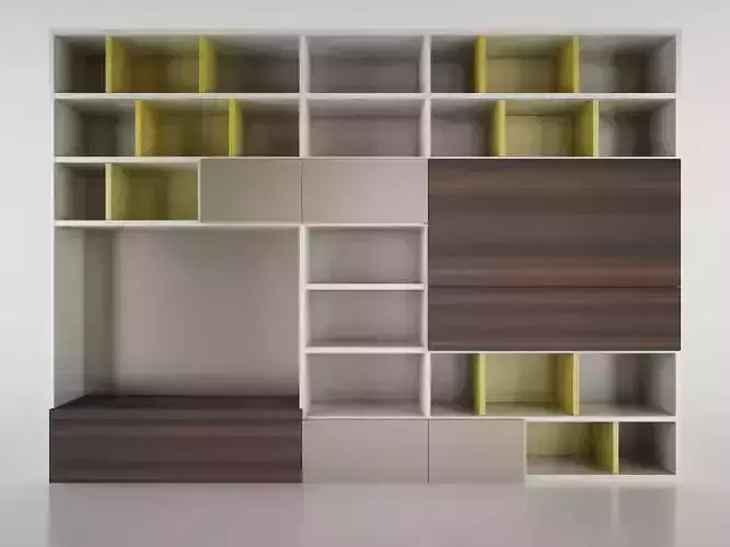 Molteni bookcase with shelves and drawers