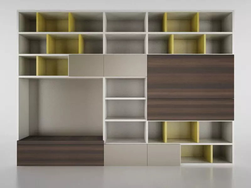 Molteni bookcase with shelves and drawers Free 3D model