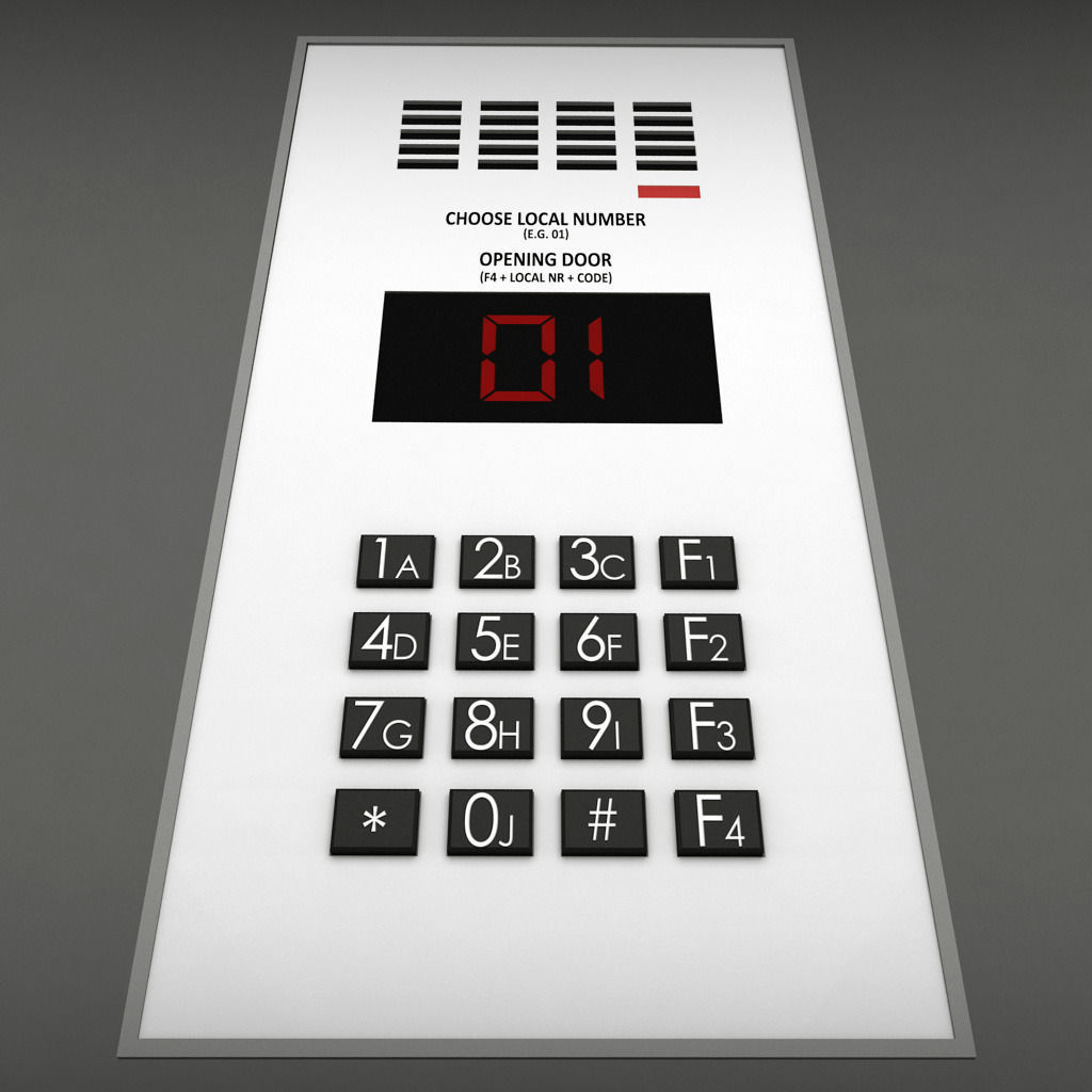 Intercom 3 low poly digital clock with numbers Low-poly 3D model_3