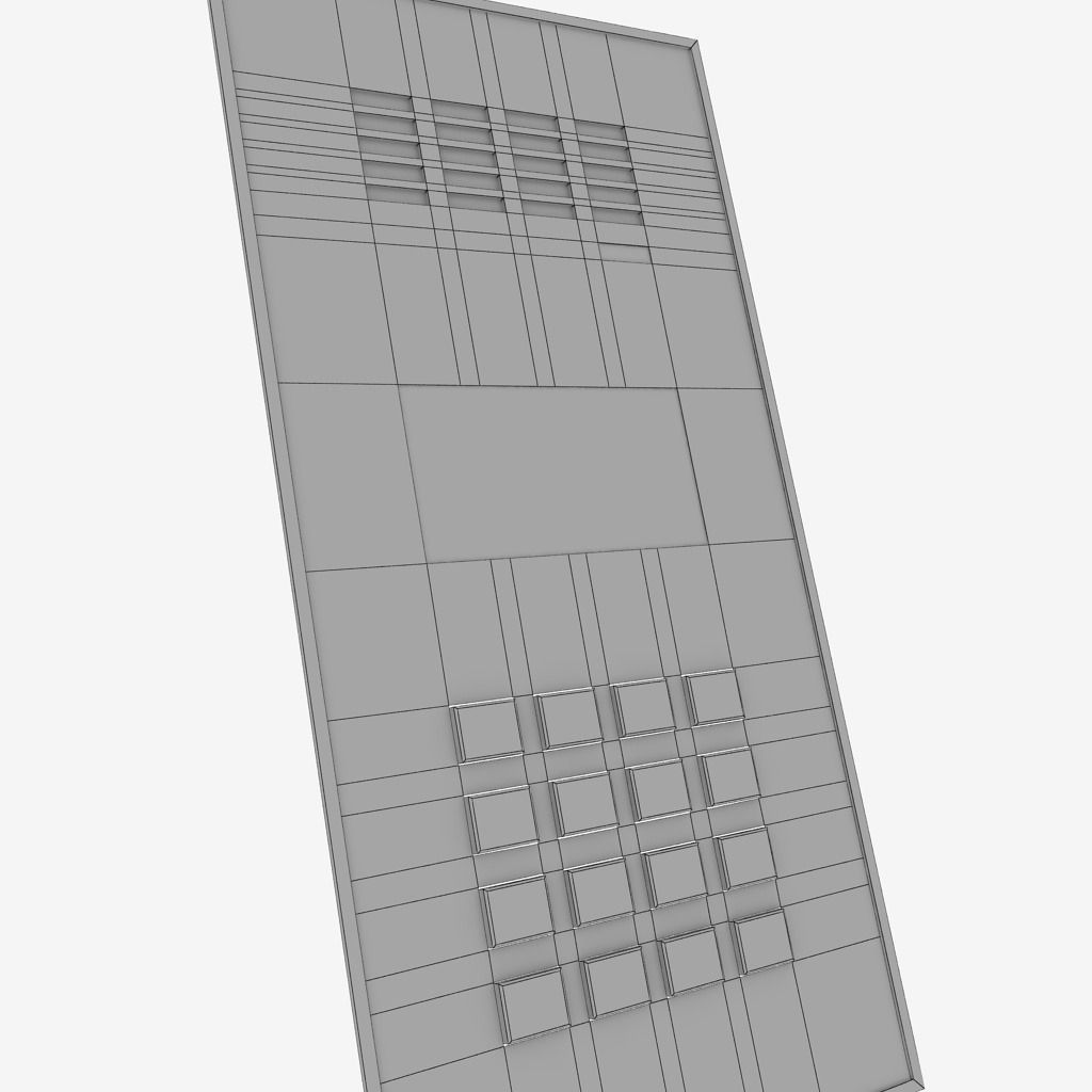 Intercom 3 low poly digital clock with numbers Low-poly 3D model_5