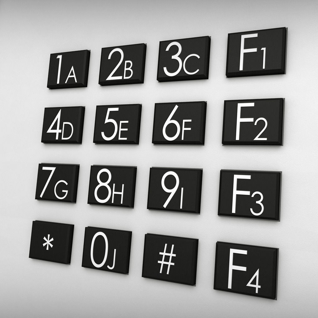 Intercom 3 low poly digital clock with numbers Low-poly 3D model_2