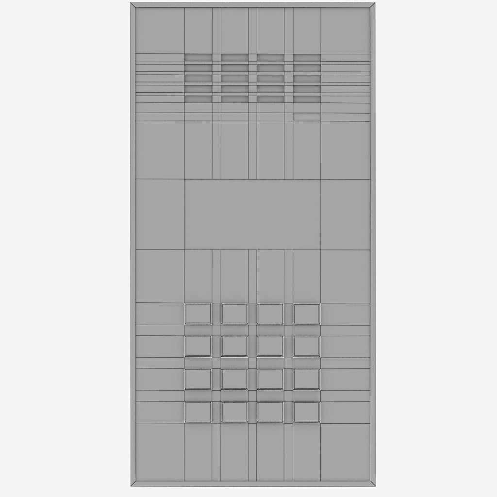 Intercom 3 low poly digital clock with numbers Low-poly 3D model_4