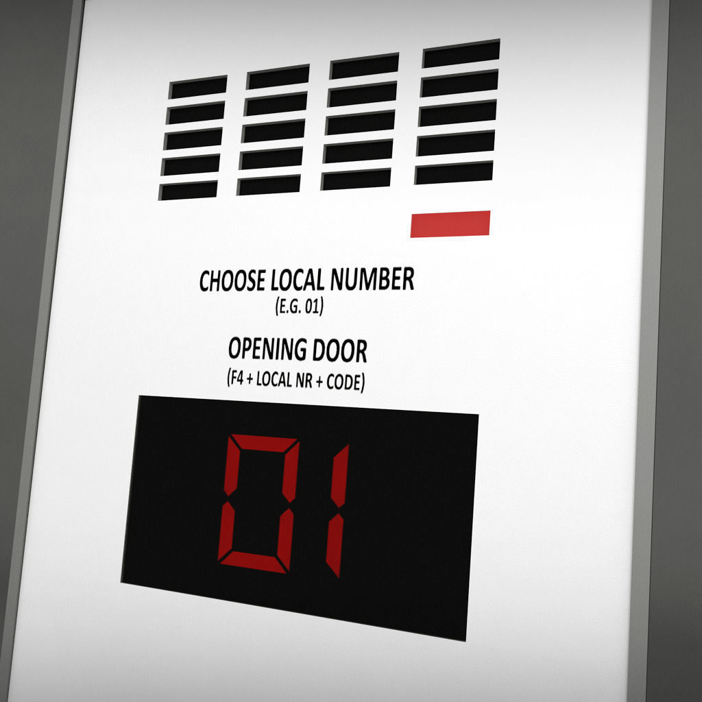 Intercom 3 low poly digital clock with numbers Low-poly 3D model_1